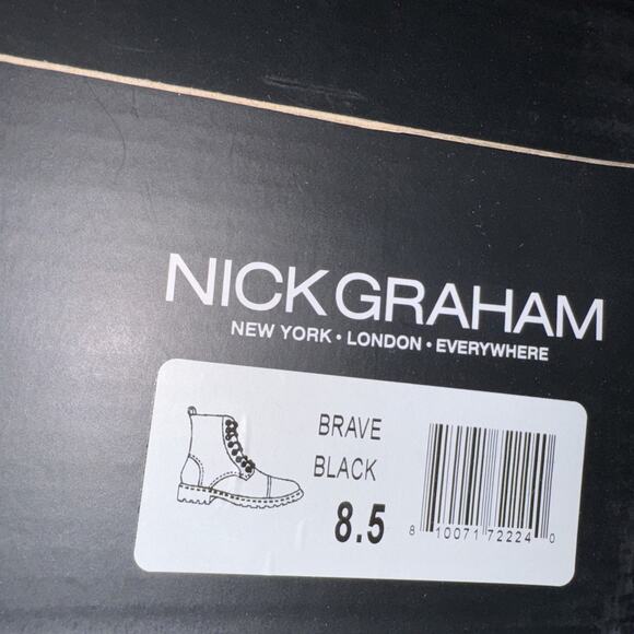 Nick Graham Men\'s Brave Cap Toe Combat Boots Men\'s Shoes Size 8.5 us Black